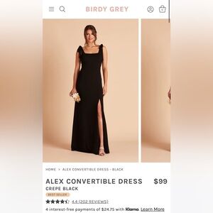 Birdy Grey Alex Convertible Dress - Black Size Medium